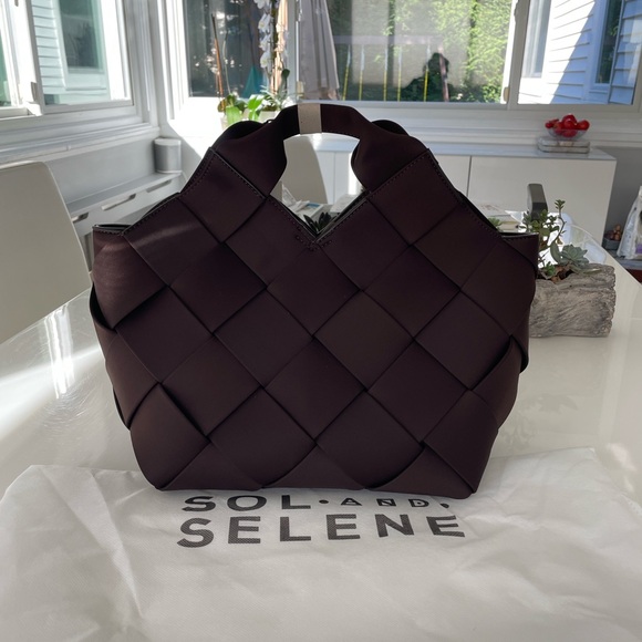 Sol and Selene “Resilience” Woven Neoprene Bag - Brown - NWT - Picture 8 of 9